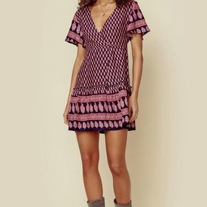 Raga- Avah wrap dress- pink mosaic